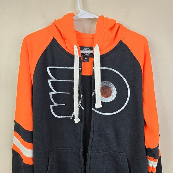 NHL GIII By Carl Banks VTG Philadelphia Flyers Colorblock Full Zip Hoodie Large - Picture 2 of 6